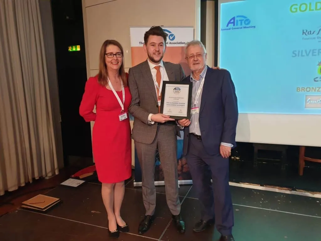 L-R_Kate Kenward (AITO), Tom Johnson (RAKTDA UK representative), Derek Moore (AITO)