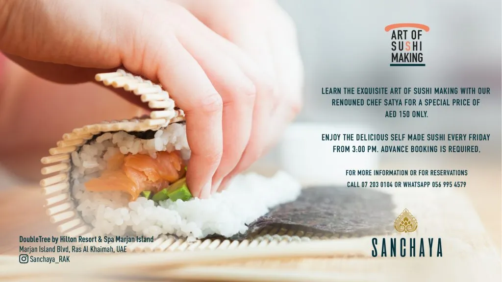 Become a Sushi Superstar at this Sushi Making class at Sanchaya, Ras Al Khaimah