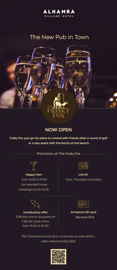 The Frisky Fox at Al Hamra Village Hotel is Finally Open For All