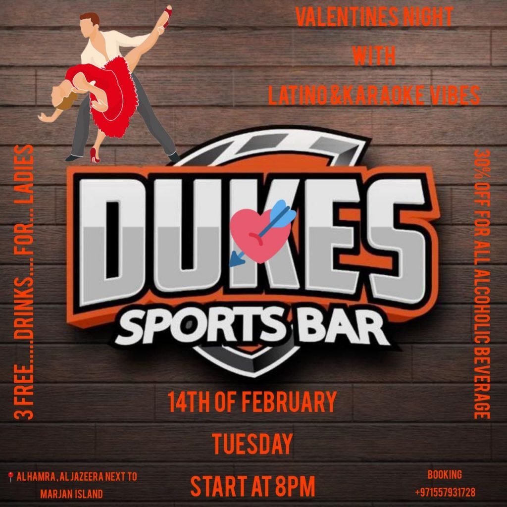 Valentine's Day party at Dukes Sports Bar Ras Al Khaimah