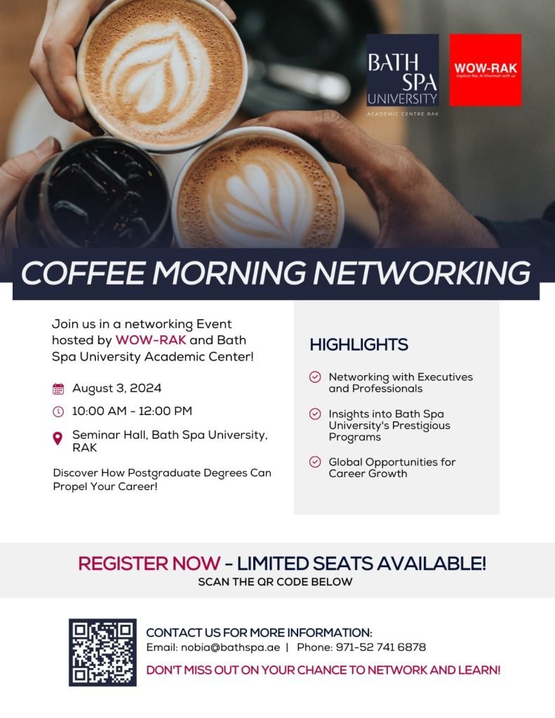 Coffee Morning Networking Event at Bath Spa University Academic Center Ras Al Khaimah