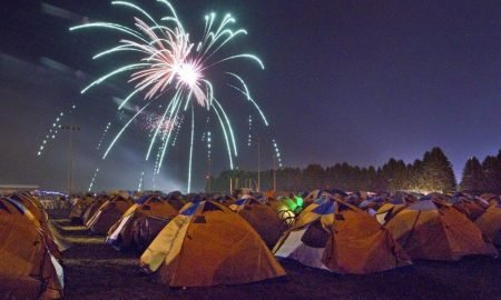 Ras Al Khaimah's New Year Fireworks in a camp tent with International DJ's