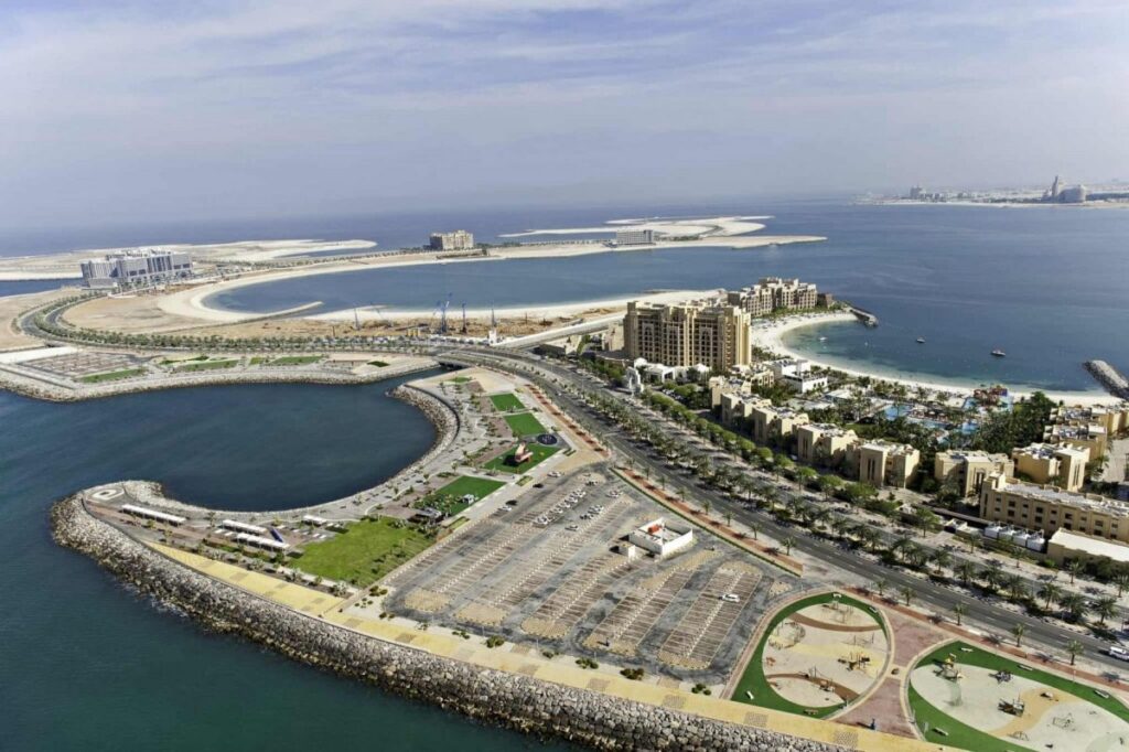 Birds eye view of Al Marjan Corniche