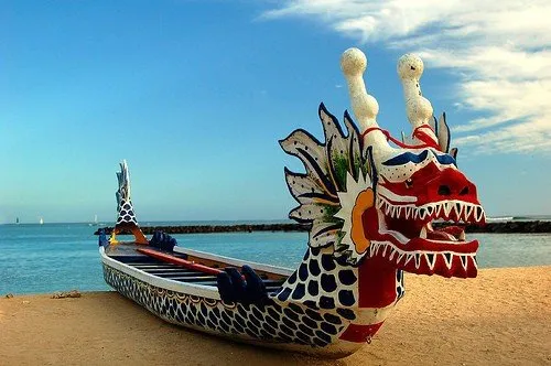 Dragon Boat Festival on the beach