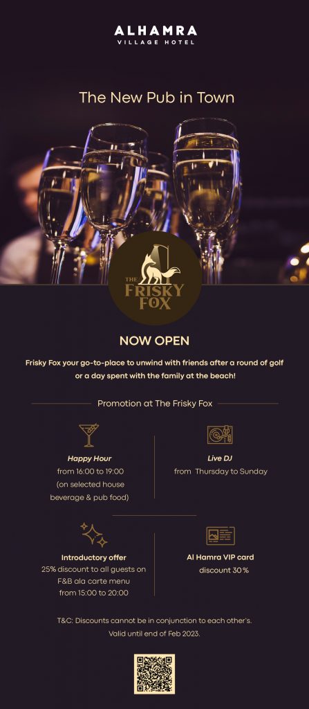 The Frisky Fox at Al Hamra Village Hotel is Finally Open For All