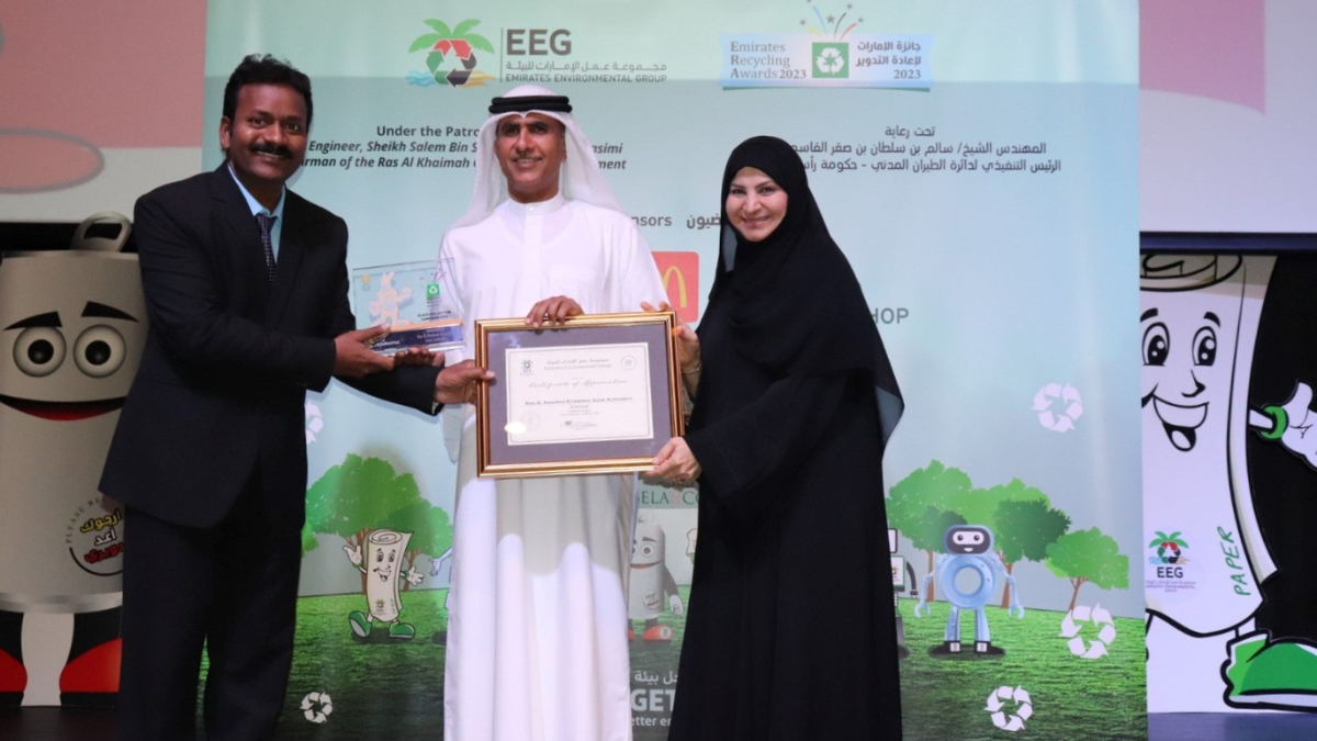 RAKEZ Receives Recognition for Two Sustainable Campaigns at Emirates Recycling Awards