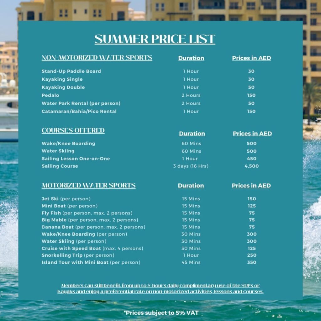 Water Sports Summer Offer at Clubhouse Al Hamra Waterfront Ras Al Khaimah