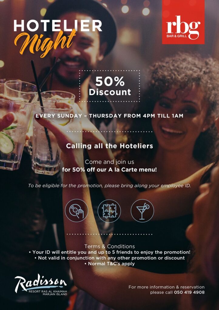 Hotelier Night at RBG Bar & Grill!