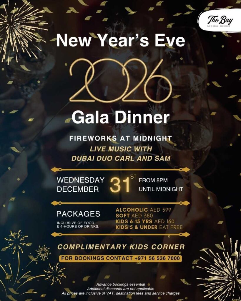 New Year’s Eve Gala Dinner at The Bay