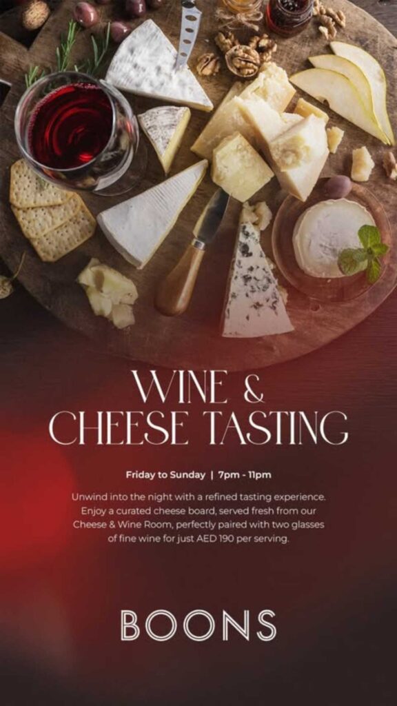 Wine & Cheese Tasting at BOONS