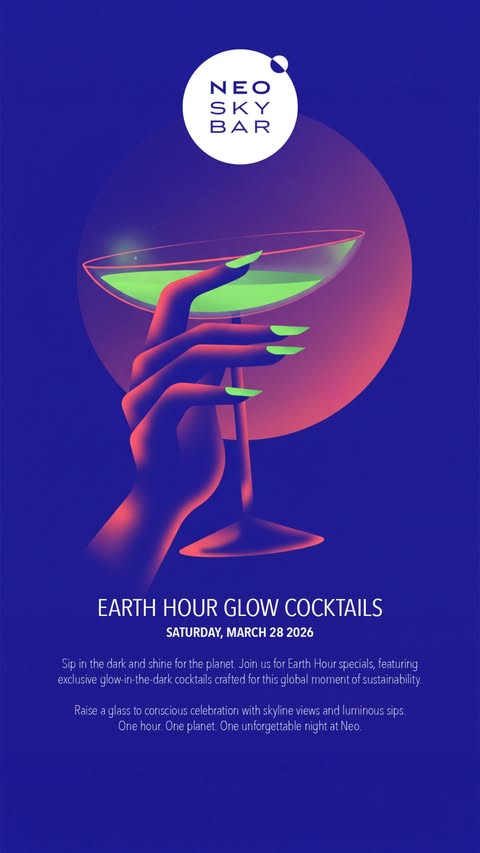 Earth Hour Glow Cocktails at Neo
